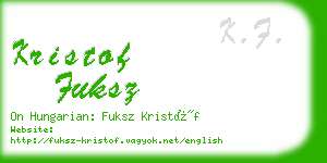 kristof fuksz business card